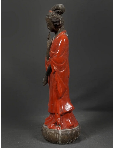 Statuette déesse Guanyin Bodhisattva ou déesse de la miséricorde.