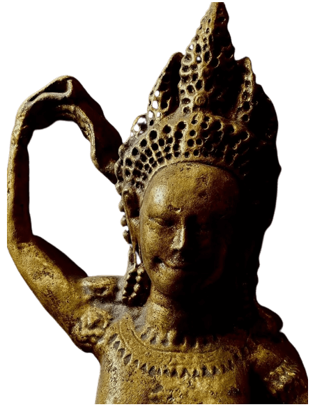Statuette Apsara celestial dancer right hand positioned in Gyan moudra.