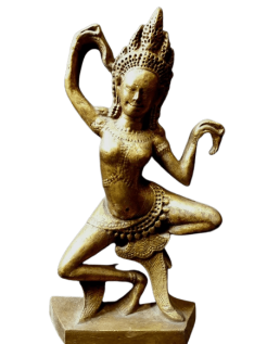 Estatua Apsara de una bailarina celestial con la mano...