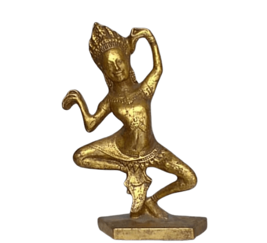 Statuette Apsara celestial dancer left hand positioned in Gyan moudra