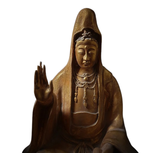 Estatua de loto kwan yin, arte chino