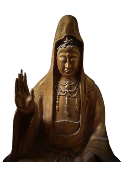 Estatua de loto kwan yin, arte chino