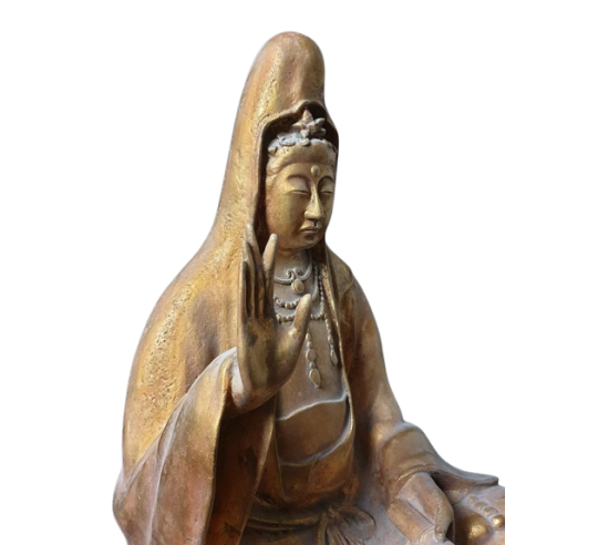 Estatua de loto kwan yin, arte chino