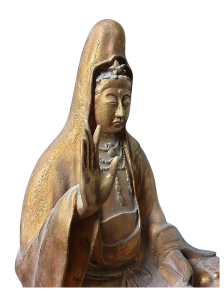 Estatua de loto kwan yin, arte chino