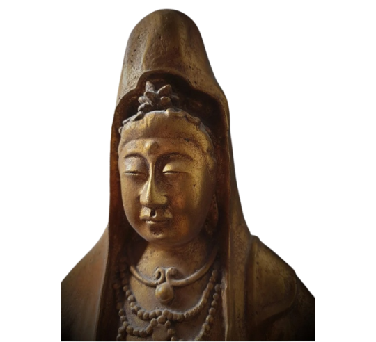Estatua de loto kwan yin, arte chino