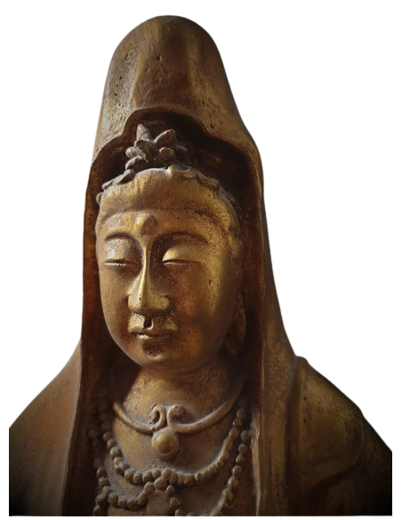 Estatua de loto kwan yin, arte chino