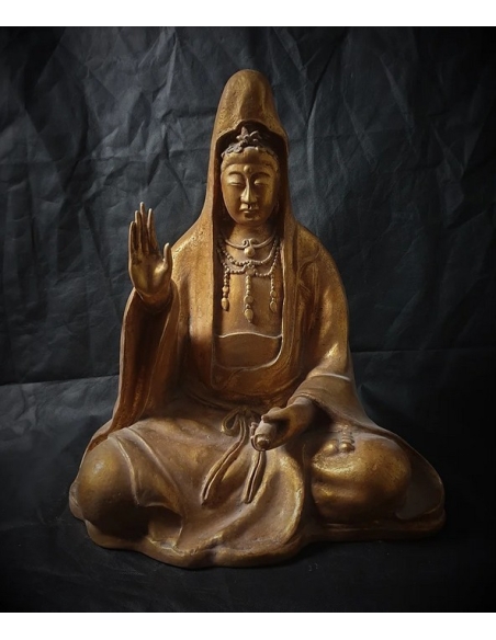 Estatua de loto kwan yin, arte chino