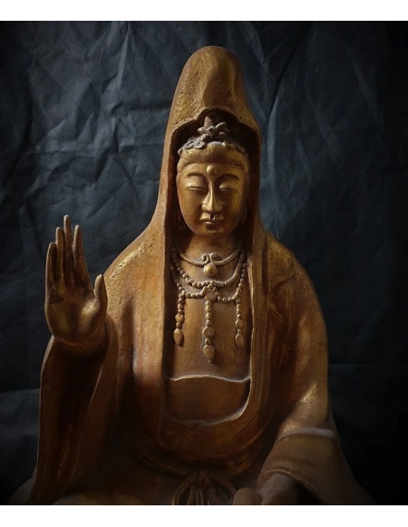 Estatua de loto kwan yin, arte chino