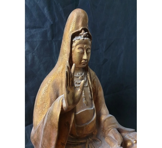 Estatua de loto kwan yin, arte chino