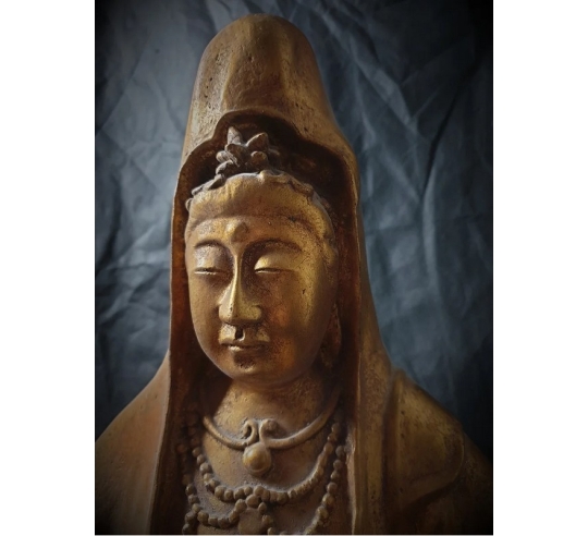 Estatua de loto kwan yin, arte chino