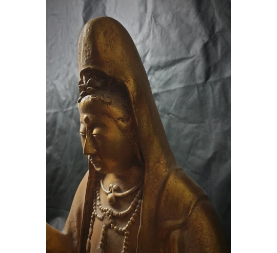 Estatua de loto kwan yin, arte chino