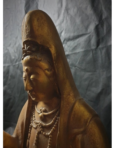 Estatua de loto kwan yin, arte chino