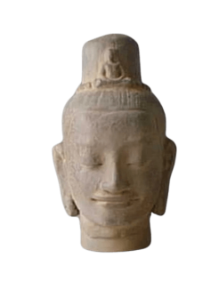 Cabeza de Lokesvara estilo Bayon, arte Jemer