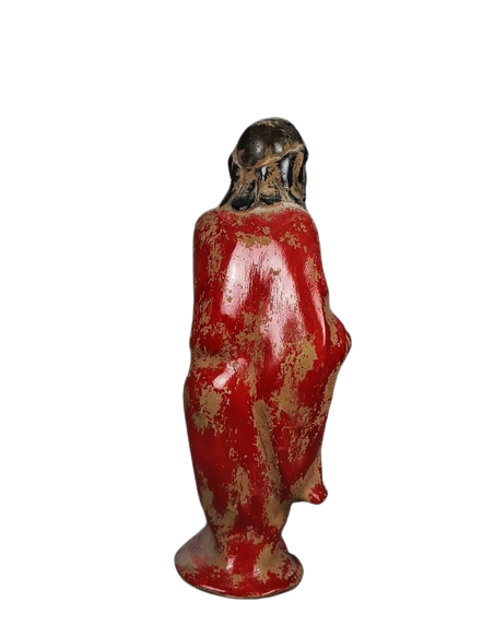 Statuette of a beggar with his begging bowl, Ming dynasty style, Chinese art.