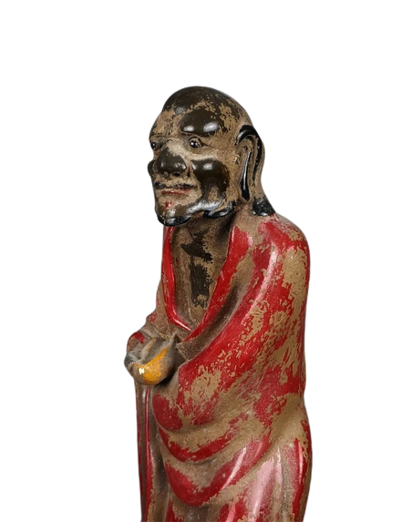 Statuette of a beggar with his begging bowl, Ming dynasty style, Chinese art.