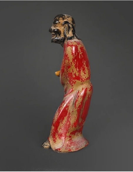 Statuette of a beggar with his begging bowl, Ming dynasty style, Chinese art.
