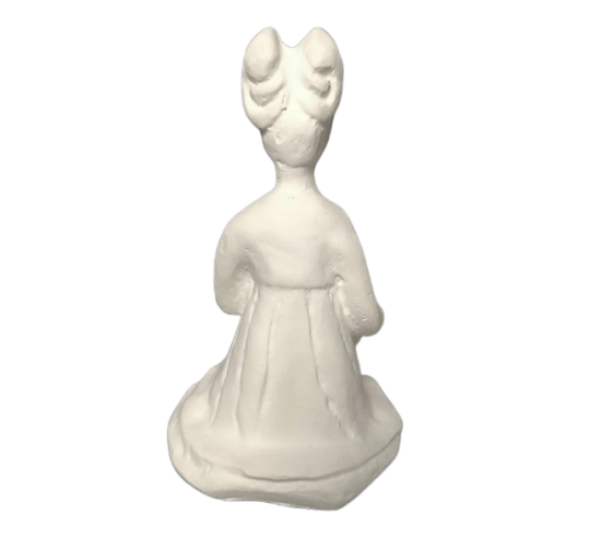 Statuette of a seated female musician playing a...