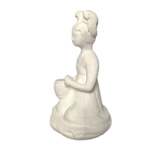 Statuette of a seated female musician playing a...