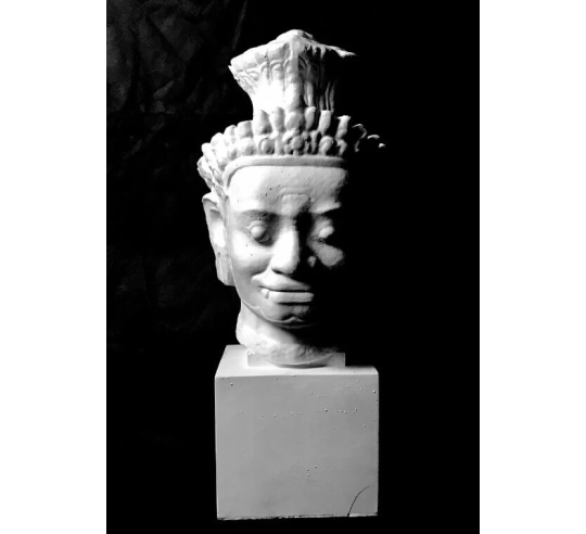 Head of temple guard Yaksha style, Kmer art
