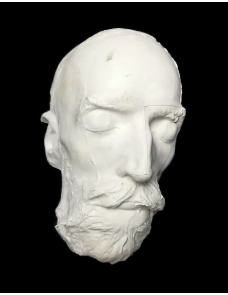 Máscara mortuoria de Jean-Baptiste Carpeaux en su lecho de muerte.