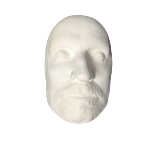 Mortuary mask of Oliver Cromwel on his deathbed.