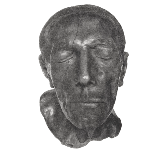 Máscara mortuoria de Federico II, rey de Prusia, conocido como Federico el Grande, en su lecho de muerte.