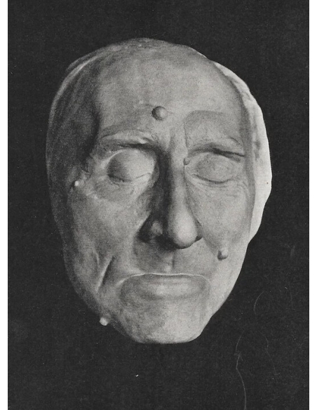Masque mortuaire de Franz Liszt sur son lit de mort.