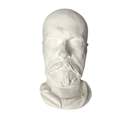 Masque mortuaire de Paul Verlaine sur son lit de mort.