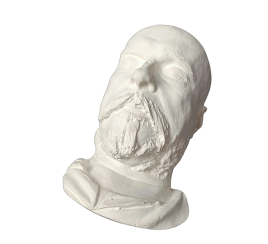 Masque mortuaire de Paul Verlaine sur son lit...