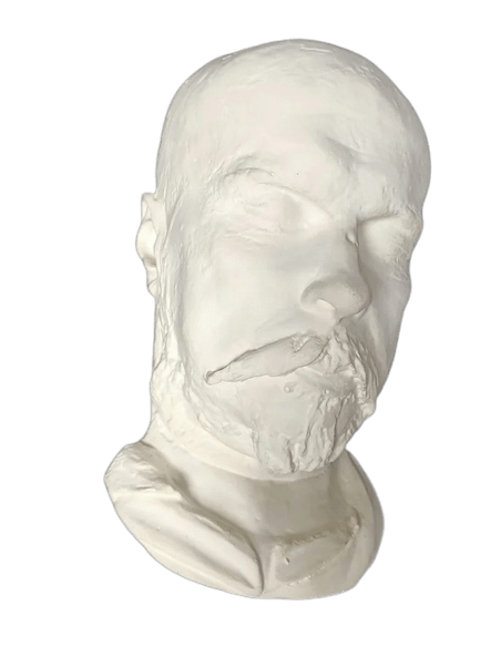 Masque mortuaire de Paul Verlaine sur son lit de mort.