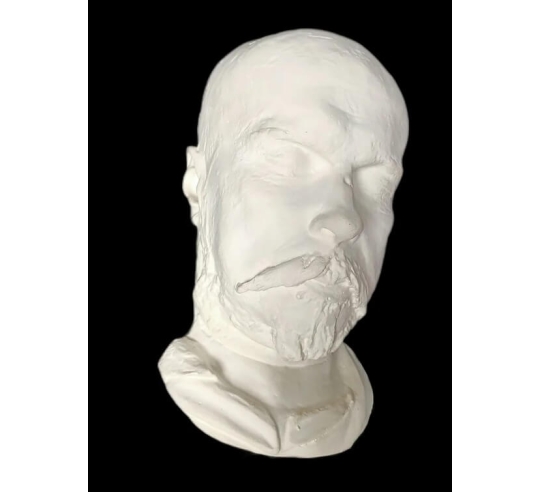 Masque mortuaire de Paul Verlaine sur son lit...