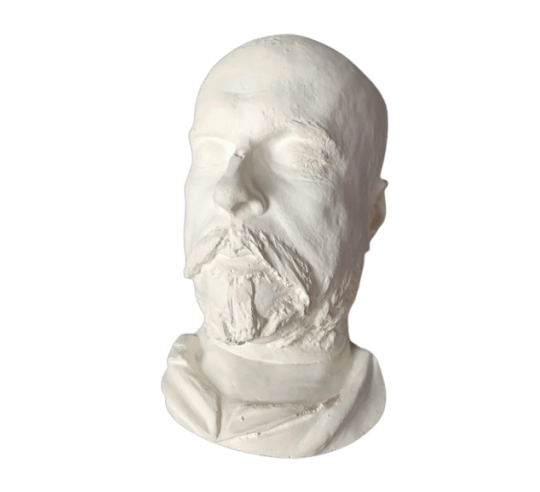 Masque mortuaire de Paul Verlaine sur son lit...