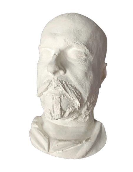 Masque mortuaire de Paul Verlaine sur son lit de mort.