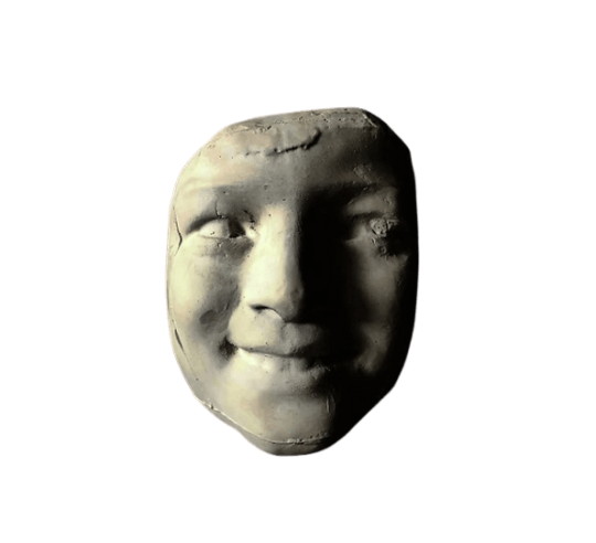 Mask of Laughing Girl with Roses after...