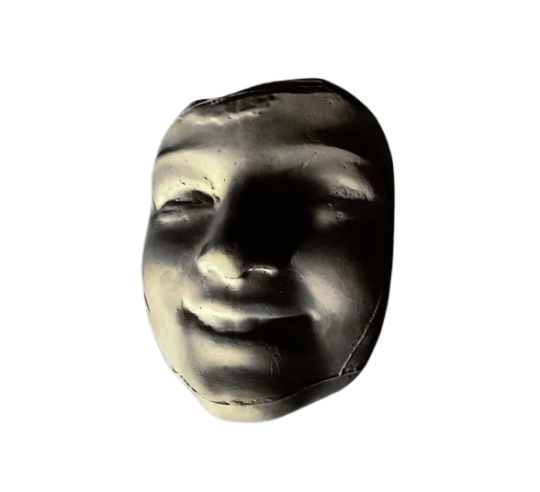 Mask of Laughing Girl with Roses after...