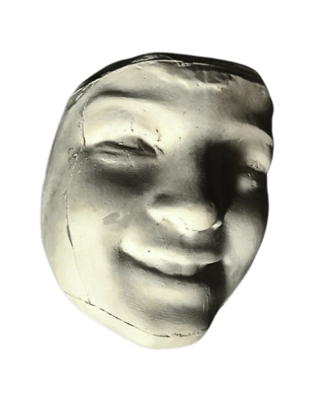 Masque de La Rieuse aux Roses d'après Jean-Baptiste Carpeaux.