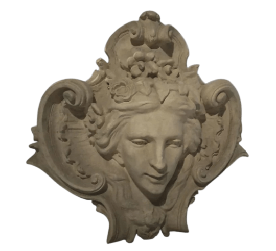 Mascaron adorned with the face of the goddess Flora, allegory of nature