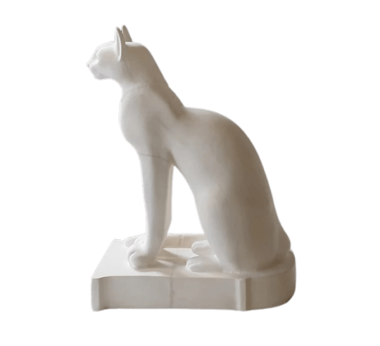 Statuette of the goddess Bastet with necklace,...