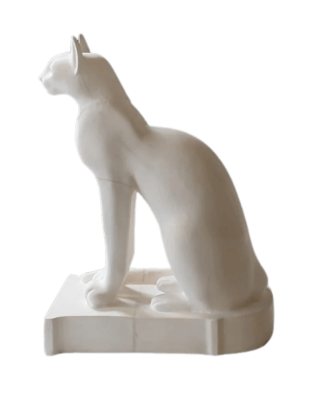Statuette of the goddess Bastet with necklace, small model.