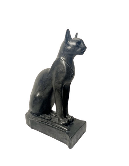Statuette of the goddess Bastet with necklace, small model.