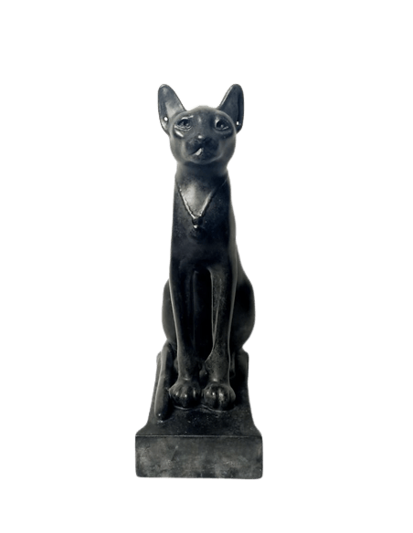 Statuette of the goddess Bastet with necklace, small model.