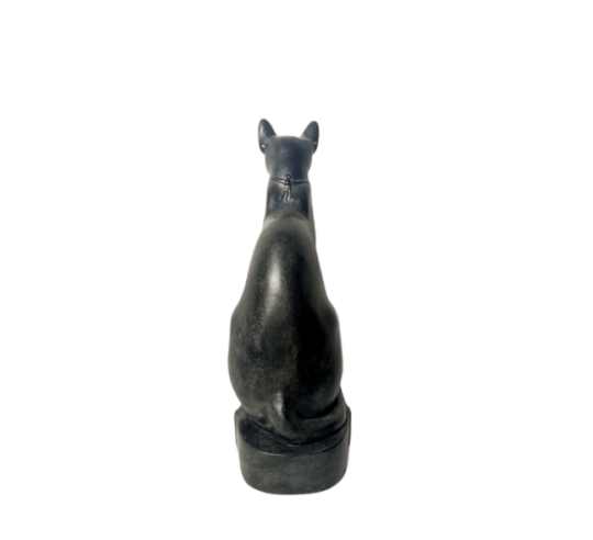 Statuette of the goddess Bastet with necklace,...