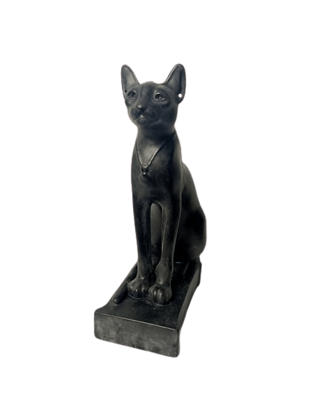 Statuette of the goddess Bastet with necklace, small model.