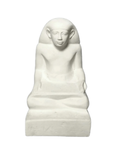 Estatuilla de escriba egipcio sentado con las piernas...