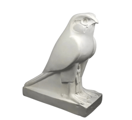 Statue of the god Horus protecting the Egyptian...