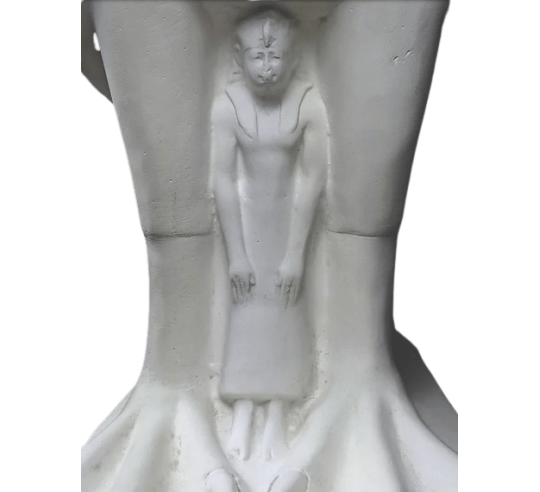 Statue of the god Horus protecting the Egyptian...