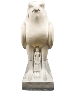 Statue of the god Horus protecting the Egyptian king...
