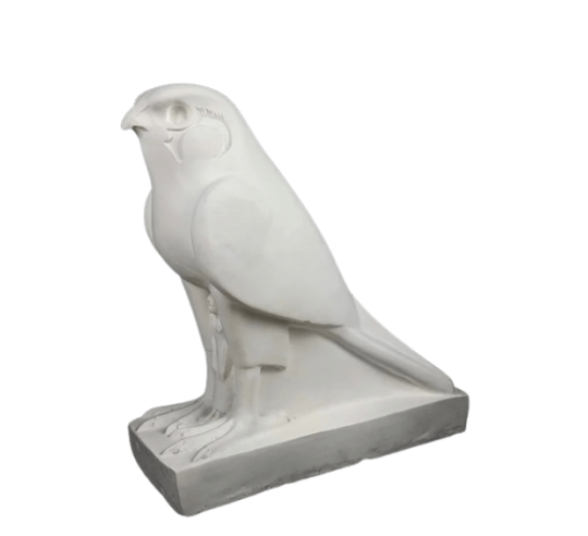 Statue of the god Horus protecting the Egyptian...