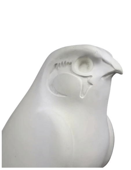 Statue of the god Horus protecting the Egyptian king Pharaoh Nectanebo II