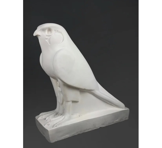 Statue of the god Horus protecting the Egyptian...